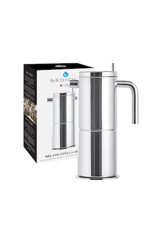 Grosche Milano Stella Aroma Çelik Moka Pot Gümüş 4 Cup