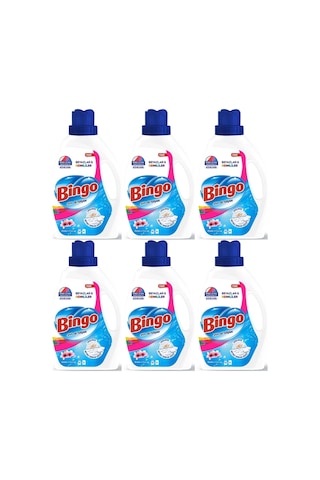 Bingo Sıvı Çamaşır Deterjanı 2600ml Amber-beyazlar/renkli 6lı Set 2600 ML
