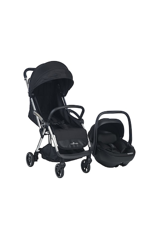 Merkür Bebe Ruby Tek Tuşla Otomatik Katlanan Kabin Boy Travel Sistem Bebek Arabası Siyah