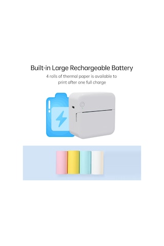 Padalink P7 Mini Termal Yazıcı 57mm, Bluetooth İle Bağlanabilir, Siyah-beyaz Baskı, Not/resim/yazı Yazdırır, 1000mah Pil, Pembe