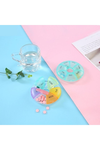 Su Geçirmez Haftalık Hap Kutusu Taşınabilir 7 Günlük Haftalık Seyahat Hap Kutusu Renkli Kullanışlı Hap Dağıtıcı Vitnler Tarzı H,