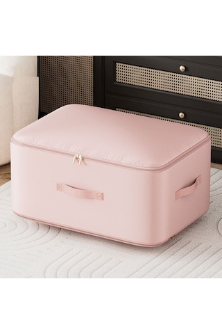 Yifomall Yorgan Ve Giysi Saklama Çantası - Su Geçirmez Nem Engeli - Dayanıklı Çift Yönlü Fermuar - Geniş Tutamak - Pembe 54x42x30cm Pembe