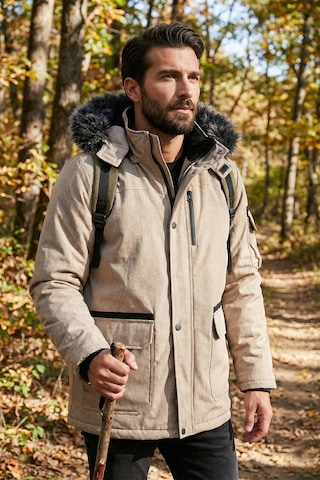 Buratti Peluş Astarlı Suya Ve Rüzgara Dayanıklı Soğuk Geçirmez Slim Fit Erkek Mont 5711051 Taş