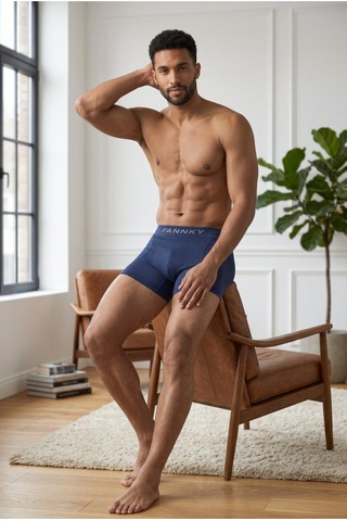 Womanandkids Night Lacivert Erkek Rahat Esnek Seamless Boxer
