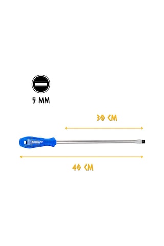 Fixio Uzun Şiş Tornavida Düz Uçlu 5.0 Mm - 30 Cm.