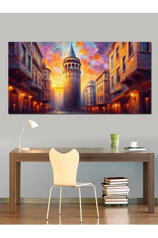 Kanvas Tablo Gece Işıkları Ve Galata