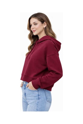 Bebuy Kapşonlu Sweatshirt Bordo