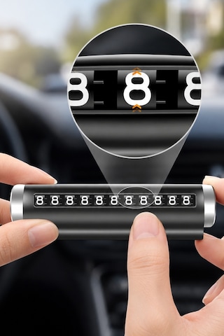 Metal Kasa Araç İçi Telefon Numaratörü Çevirmeli Gizlenebilir Park Telefon Numarası Aparatı