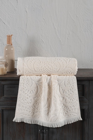 Varol Jacquard %100 Pamuk El Havlusu 50x90cm Krem-50x90cm Krem