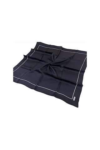 AKER %100 İpek Sura İpek Eşarp - Krep Saten - 8773703-321 Lacivert