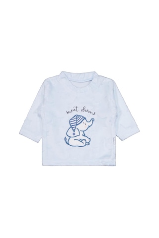 Albimini Minidamla Filli Nakış Patikli 2li 1-6 Ay Pijama Takımı - Mavi