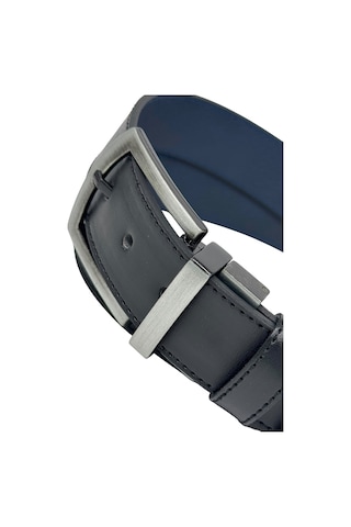 Süzer Deri 4 Cm. Çift Taraflı Spor Model Suni Deri Unisex Kot Kemer Lacivert/siyah Lacivert