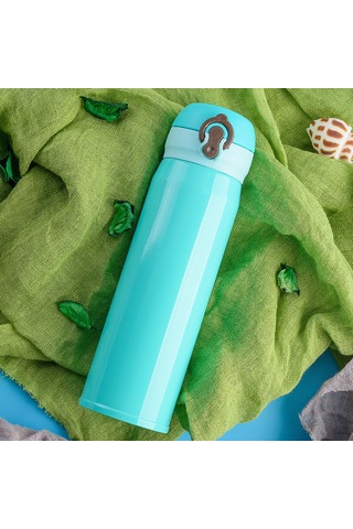 Ruicoo 500ml Mavi 304 Paslanmaz Çelik Vakumlu Bardak, 8 Kat Isı Yalıtımı Ve Damlacık Sağlama Özelliği, Tıklama Açma Kapağı İle Taşınabilir İçecek Kabı Mavi