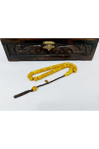 Omari Usta Havşalı Fıçı Kesim Sıkma Kehribar Tesbih 9x9