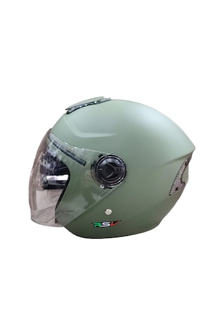 Rsv 618 Güneş Vizörlü Yarım Kask Mat Haki Yeşil