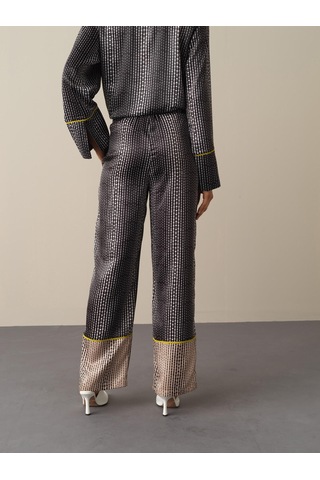 Xint Siyah Oversize Saten Pantolon 201138