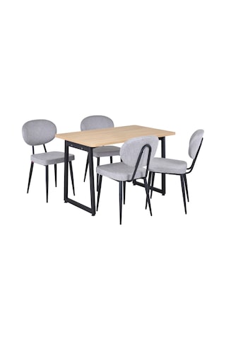 Vilinze Deniz Sandalye Biga Mdf Sabit Metal Ayak Mutfak Masası Takımı - 70x120 Cmbiga70120yr-sn-lkn01-siyah-dnz-saçıkgri Sigma Açık Gri