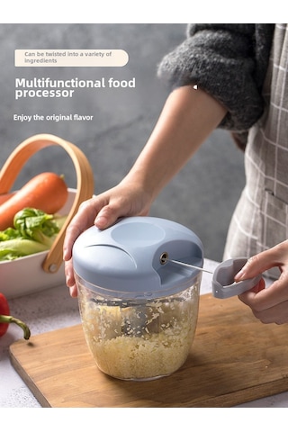 Monyee Evde Bebek Yemeği, Sarımsak, Meyve Puree Hazırlamak İçin El İle Çekmeli Multifonksiyon Kesiici Ve Blender Pus Mavisi 900ml Diğer