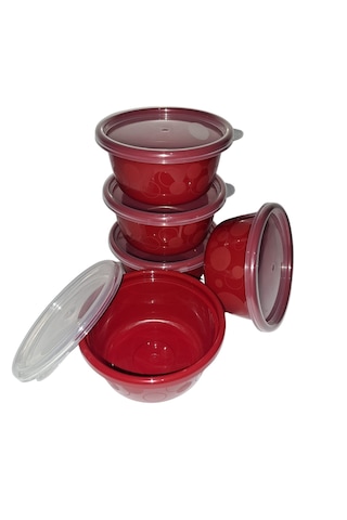 Tick Tock Hava Sızdırmaz Saklama Kabı 5'li Set Kırmızı 5 x 250 ML Kırmızı