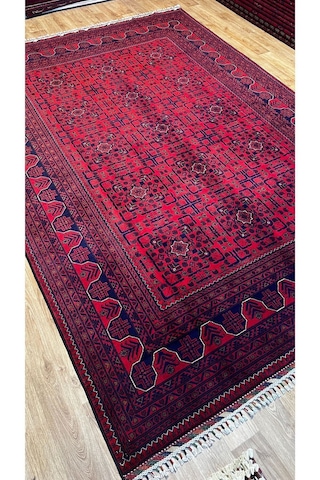 El Dokuma Afgan Halısı Bordo