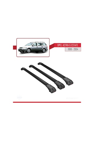 Opel Astra G Sw 1998-2004 Arası İle Uyumlu Ace-1 Ara Atkı Tavan Barı Siyah 3 Adet Bar