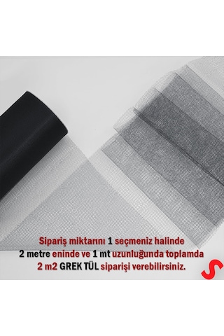 Süsleme Tülü Grek Tül, 2 Mt En X 1 Mt Uzunluk - Siyah 0-99