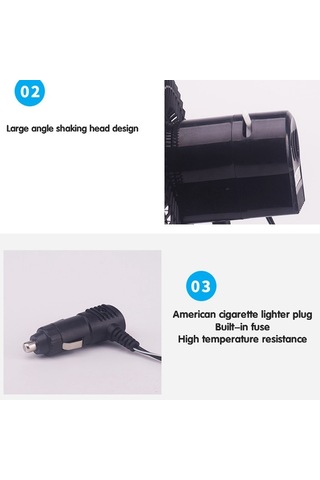 12 V 8 İnç Araç Taşınabilir Fan Araba Masası Vantuz Fan Döner Braket Fan Mini Klima