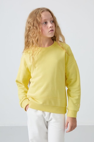 Oversize 3lü Paket Sarı-ekru-su Yeşili Kız Çocuk Sweatshirt - 75150 Sarı