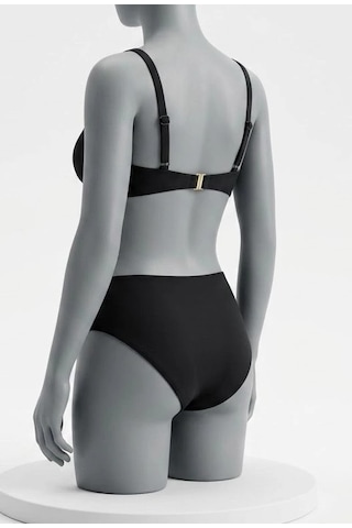 Biçomi Bicomi Straplez Balenli Doğal Form Veren Zebra Desenli Konfor Bikini Takımı Siyah