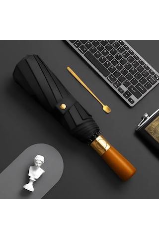 Bliss Umbrella Ahşap Saplı Şemsiye Siyah