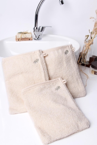 Baveno Home %100 Pamuk 3'lü Nakışlı Havlu Banyo Kesesi