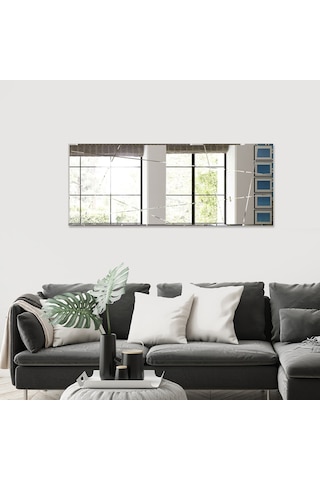 Decorıta Ayna - Tasarım Kanallı Ayna - 130Cm X 50Cm Çok Renkli