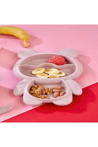 Lüx 4 Parça Mama Tabağı Ve Çatal Kaşık Kase Seti 3 Bölmeli