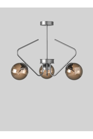 Lunor Siyah Metal Bal Rengi Cam Küre Başlıklı Modern 3'lü Avize