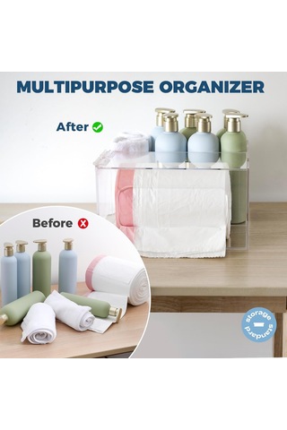 Mutfak Ve Banyo İçin Çöp Torbası Saklama Kutusu Şeffaf