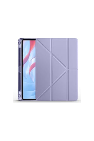 Huawei Honor Pad X8 Pro 11.5' Kılıf Tchs Tri Folding Kalem Bölmeli Standlı Kılıf - Mor Mor