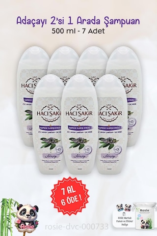 7 Al 6 Öde Hacı Şakir Adaçayı 2si 1 Arada Şampuan Kepeğe Karşı 500 Ml Ve Rosıe