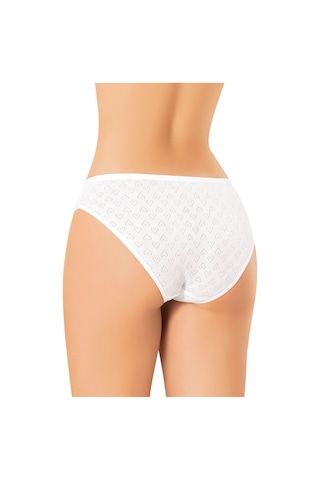 Kota İç Giyim 6 Adet %100 Pamuklu Kalpli Kadın Bikini Külot Beyaz