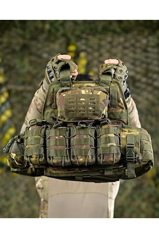 Single Sword Single Sword Kasırga Tactical Balistik Plaka Takılabilen Açık Cepli Hücum Yeleği, Multicam Çok Renkli