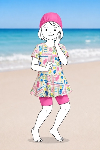 Zuzunga Tropic Fun Kız Çocuk Mayo Takımı Bej