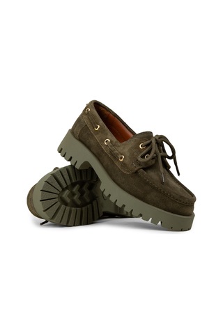 Deery Kadın Hakiki Süet Yeşil Marin Loafer - 02036zyslc01
