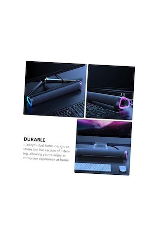 Ev Ofis Yurt Ses Çubuğu Siyah Bilgisayar Hoparlörü Stereo Ses Çift Hoparlör Ses Kutusu Müzik Çalar