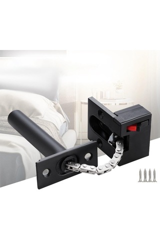 Besthome1 Suntek Kapı Zinciri Kilidi, Anti Çalma Donanım, Siyah