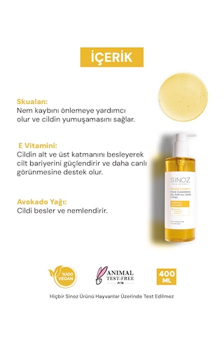 Sinoz Yüz Temizleme Yağı 400 ML