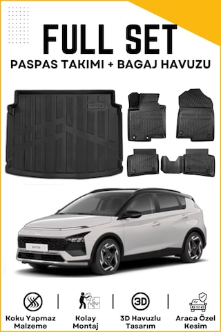 Hyundai Bayon 2025 Model Birebir Uyumlu Bagaj Havuzu+paspas Seti