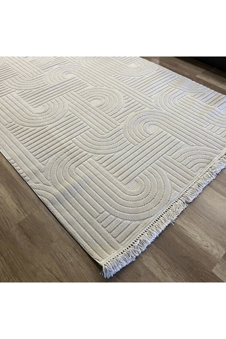 Hoom Rugs Design 1090 Bej Yumuşak Dokusuz İskandinav Halı Bej