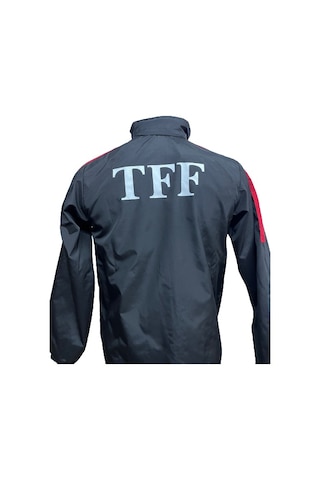 TFF Logolu Kapüşonlu Yağmurluk Siyah