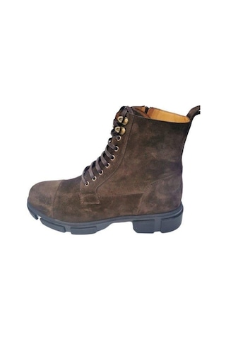 Güvener Erkek Postal Kahverengi Süet Siyah