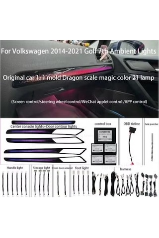 Volkswagen Golf 7 - Golf 7.5 Özel Trim Uyumlu Ambıyans Seti 9"