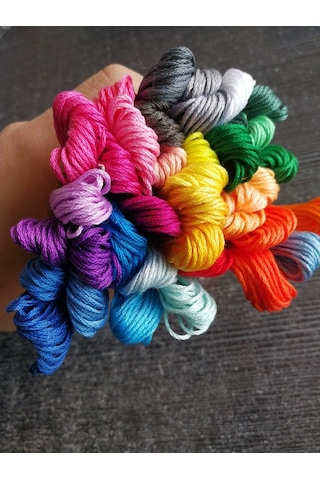 100 Farklı Renk Muline, Etamin, Kanaviçe, Rokoko, Nakış Ipi